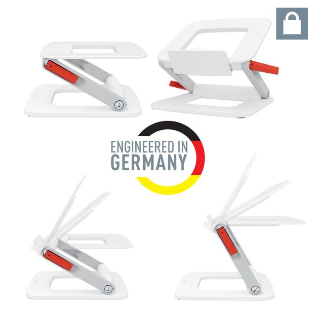 Suport ergonomic Leitz Ergo, pentru laptop, ajustabil, alb