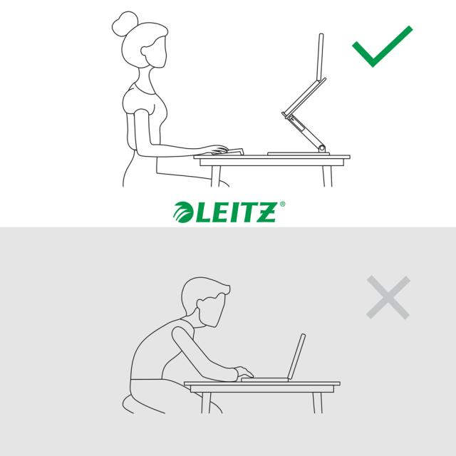Suport ergonomic Leitz Ergo, pentru laptop, ajustabil, alb