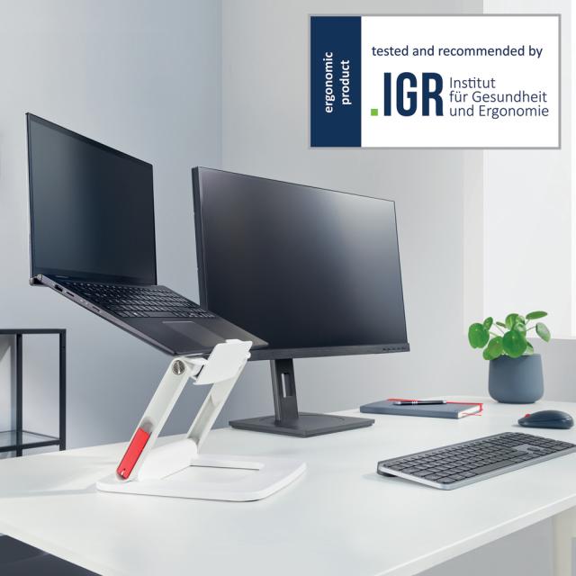 Suport ergonomic Leitz Ergo, pentru laptop, ajustabil, alb