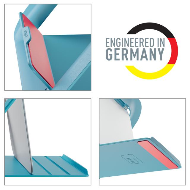 Suport ergonomic Leitz Ergo Cosy, pentru laptop, ajustabil, albastru celest
