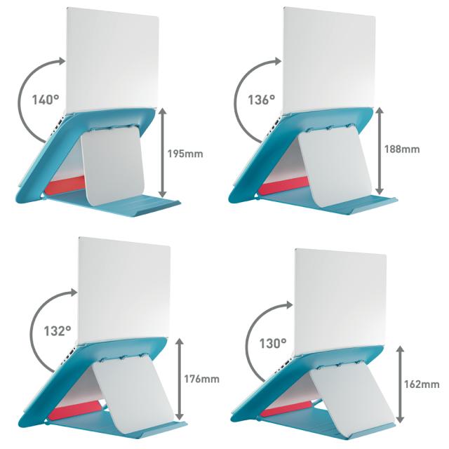 Suport ergonomic Leitz Ergo Cosy, pentru laptop, ajustabil, albastru celest