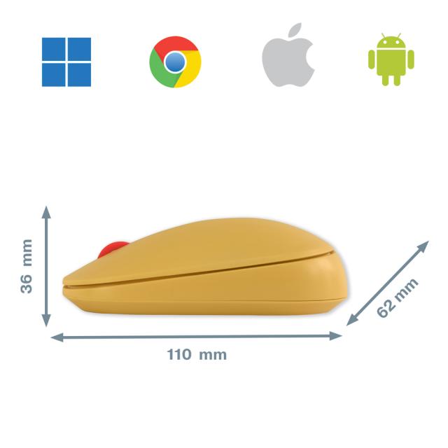 Mouse Leitz Cosy, conexiune duala, dimensiune medie, galben chihlimbar