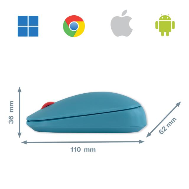 Mouse Leitz Cosy, conexiune duala, dimensiune medie, albastru celest
