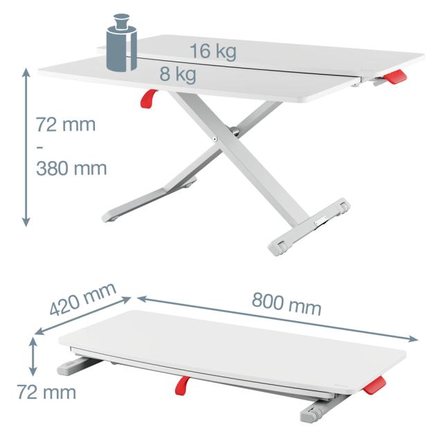 Statie de lucru ergonomica Leitz Cosy, cu sertar pentru tastatura, gri deschis