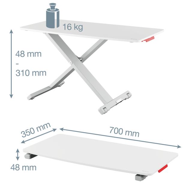 Statie de lucru ergonomica Leitz Ergo Cosy, pozitie sezut/ in picioare, gri deschis
