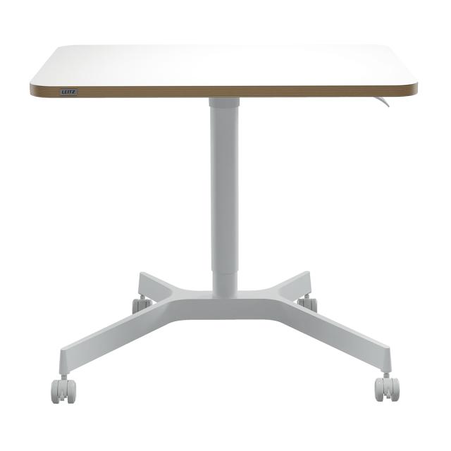 Birou ergonomic Leitz Ergo, pneumatic, ajustabil pe inaltime, alb