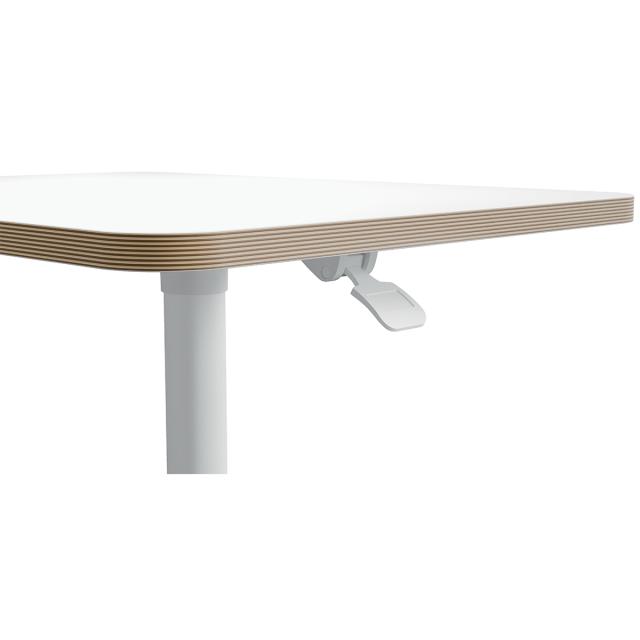 Birou ergonomic Leitz Ergo, pneumatic, ajustabil pe inaltime, alb