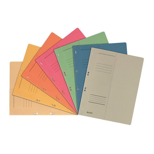Dosar cu sina Leitz 1/2, carton, 100% reciclat, certificare Blue Angel, A4, cu capse, 170 coli, kraft