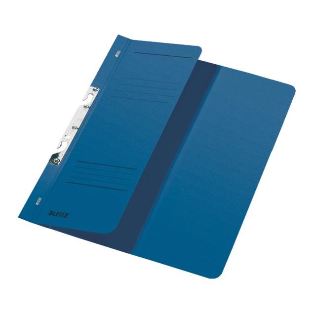 Dosar cu sina Leitz 1/2, carton, 100% reciclat, certificare Blue Angel, A4, incopciat, 170 coli, albastru