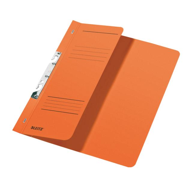 Dosar cu sina Leitz 1/2, carton, 100% reciclat, certificare Blue Angel, A4, incopciat, 170 coli, orange