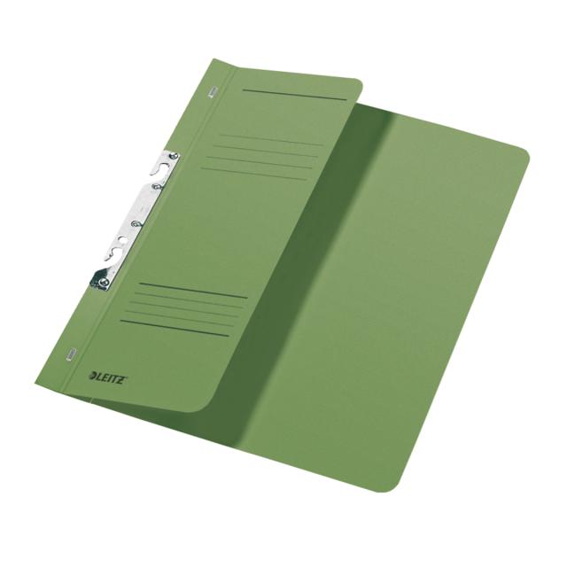 Dosar cu sina Leitz 1/2, carton, 100% reciclat, certificare Blue Angel, A4, incopciat, 170 coli, verde