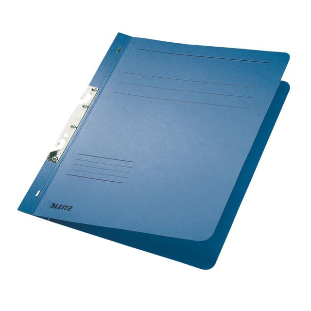 Dosar cu sina Leitz 1/1, carton, 100% reciclat, certificare Blue Angel, A4, incopciat, 170 coli, albastru