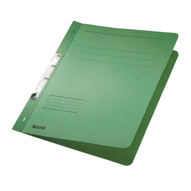 Dosar cu sina Leitz 1/1, carton, 100% reciclat, certificare Blue Angel, A4, incopciat, 170 coli, verde