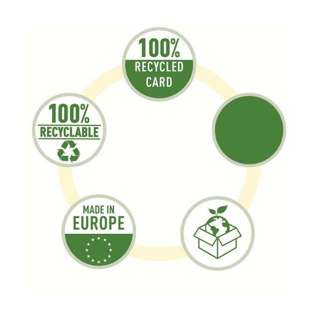 Mapa cu separatoare Leitz Recycle, carton, 100% reciclat, certificare Blue Angel, reciclabil, A4, 6 separatoare, negru