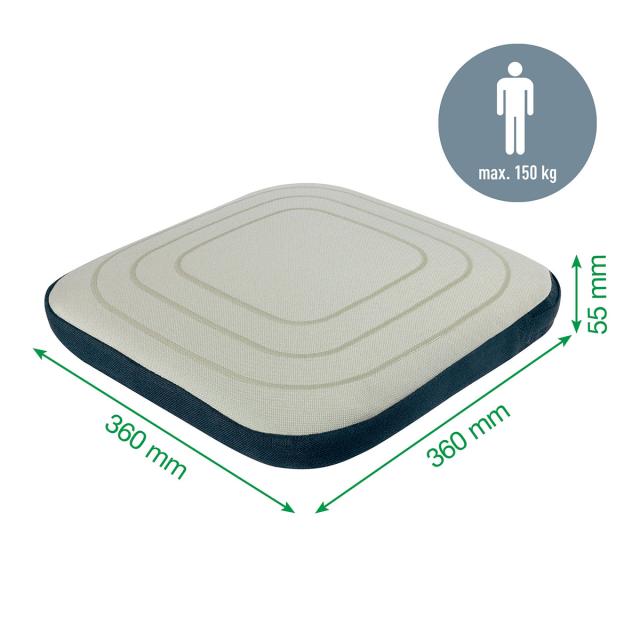 Pernuta ergonomica Leitz Ergo, pentru scaun, husa lavabila, gri-pastel