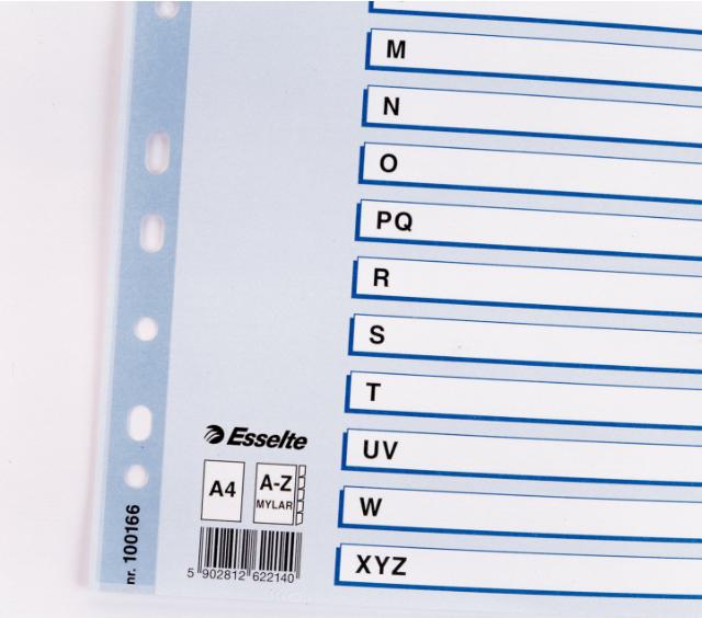 Index A-Z, Esselte, Mylar, carton cu taste laminate, A4