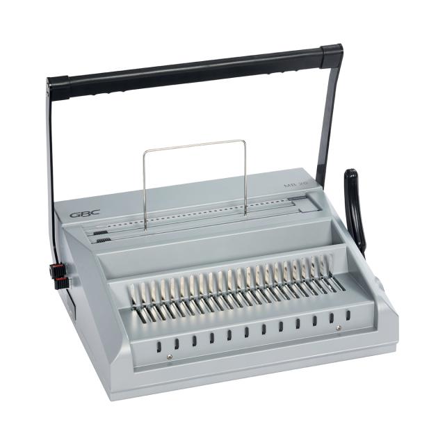 Masina de indosariat profesionala GBC Multibind MB20, manuala, cu spire din plastic sau metalice, A4, 20/270 coli, gri
