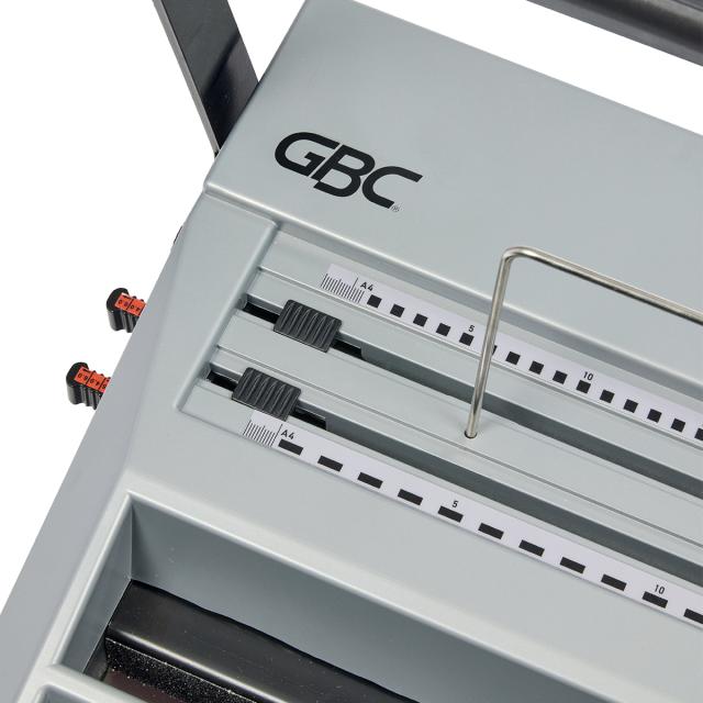 Masina de indosariat profesionala GBC Multibind MB20, manuala, cu spire din plastic sau metalice, A4, 20/270 coli, gri