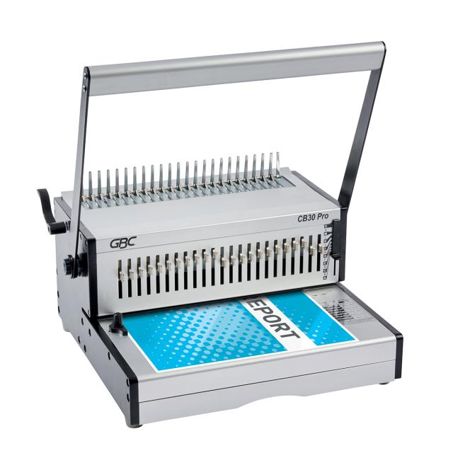 Masina de indosariat profesionala GBC CombBind CB30 Pro, manuala, cu spire din plastic, A4, 30/500 coli, gri