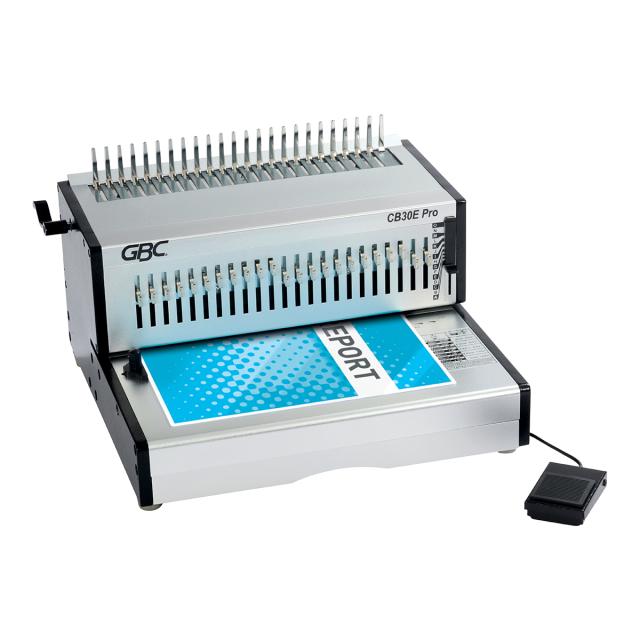 Masina de indosariat profesionala GBC CombBind CB30E Pro, electrica, cu spire din plastic, A4, 30/500 coli, gri