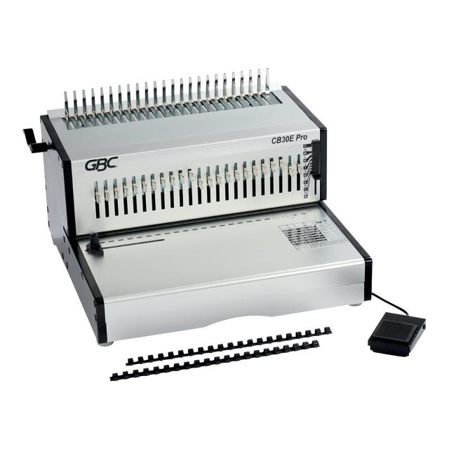 Masina de indosariat profesionala GBC CombBind CB30E Pro, electrica, cu spire din plastic, A4, 30/500 coli, gri