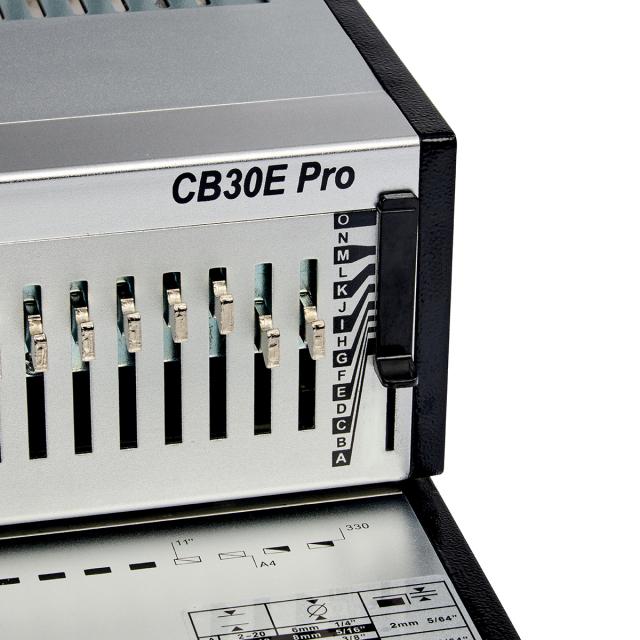 Masina de indosariat profesionala GBC CombBind CB30E Pro, electrica, cu spire din plastic, A4, 30/500 coli, gri