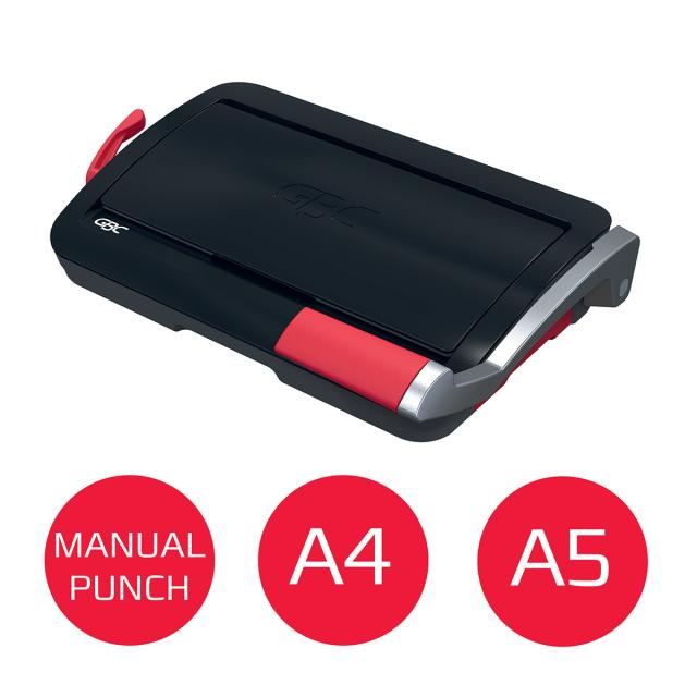 Masina de indosariat GBC CombBind CB12, manuala, cu spire din plastic, A4, 12/165 coli, negru-argintiu