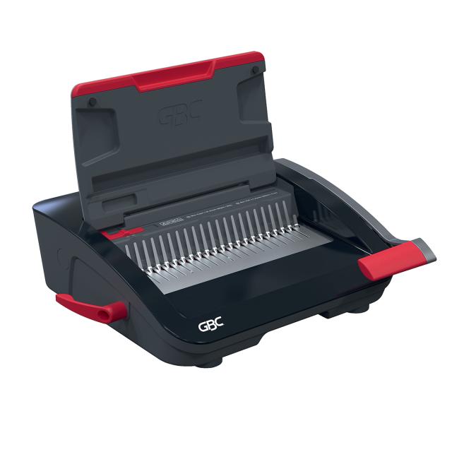 Masina de indosariat GBC CombBind CB20, manuala, cu spire din plastic, A4, 20/240 coli, negru-argintiu