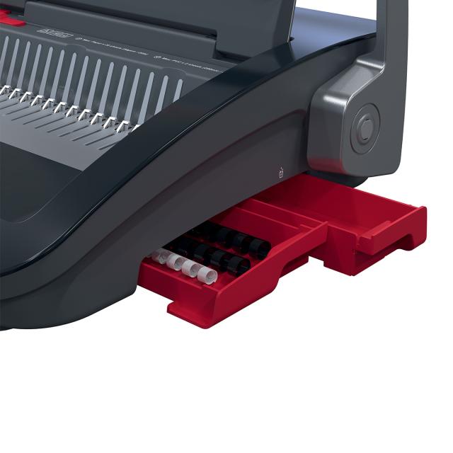 Masina de indosariat GBC CombBind CB20, manuala, cu spire din plastic, A4, 20/240 coli, negru-argintiu