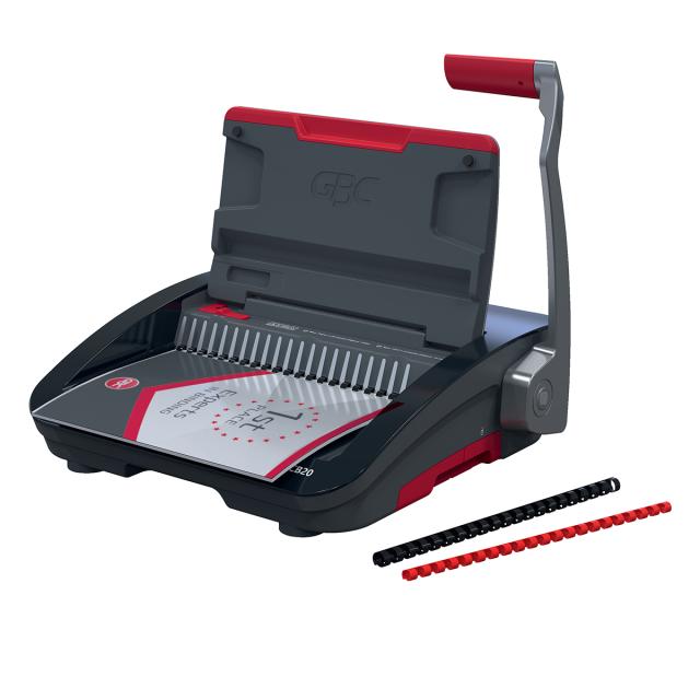 Masina de indosariat GBC CombBind CB20, manuala, cu spire din plastic, A4, 20/240 coli, negru-argintiu