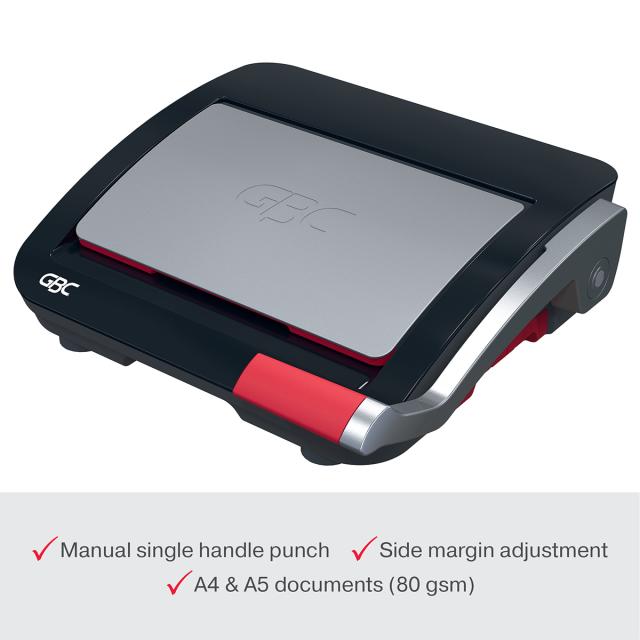 Masina de indosariat GBC CombBind CB20, manuala, cu spire din plastic, A4, 20/240 coli, negru-argintiu