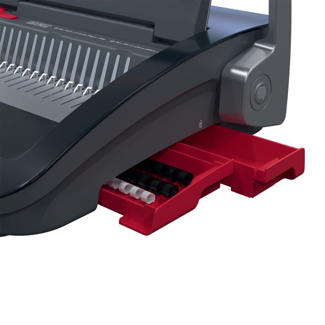 Masina de indosariat GBC CombBind CB25, manuala, cu spire de plastic, A4, 25/390 coli, negru-argintiu