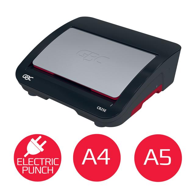 Masina de indosariat GBC CombBind CB25E, electrica, cu spire de plastic, A4, 25/390 coli, negru-argintiu