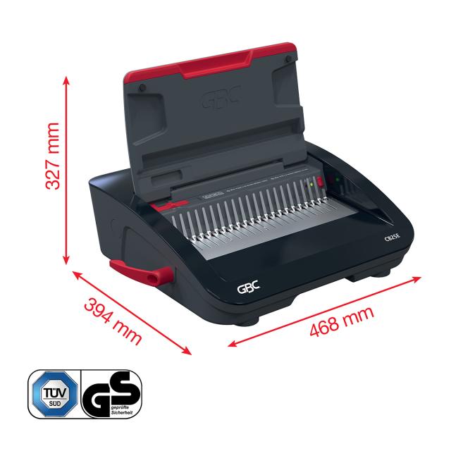 Masina de indosariat GBC CombBind CB25E, electrica, cu spire de plastic, A4, 25/390 coli, negru-argintiu