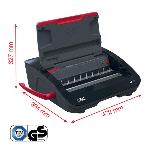 Masina de indosariat GBC WireBind WB15E, electica, cu spire metalice, A4, 15/125 coli, negru-argintiu