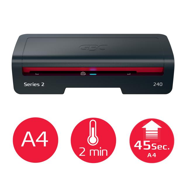 Laminator GBC 240 Home Office, A4, kit folii laminare inclus, negru
