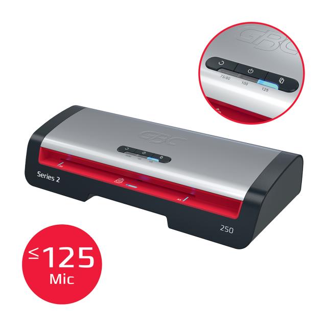 Laminator GBC 250 Office, A4, kit folii laminare inclus, negru-argintiu