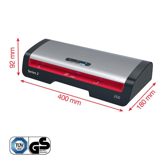 Laminator GBC 250 Office, A4, kit folii laminare inclus, negru-argintiu