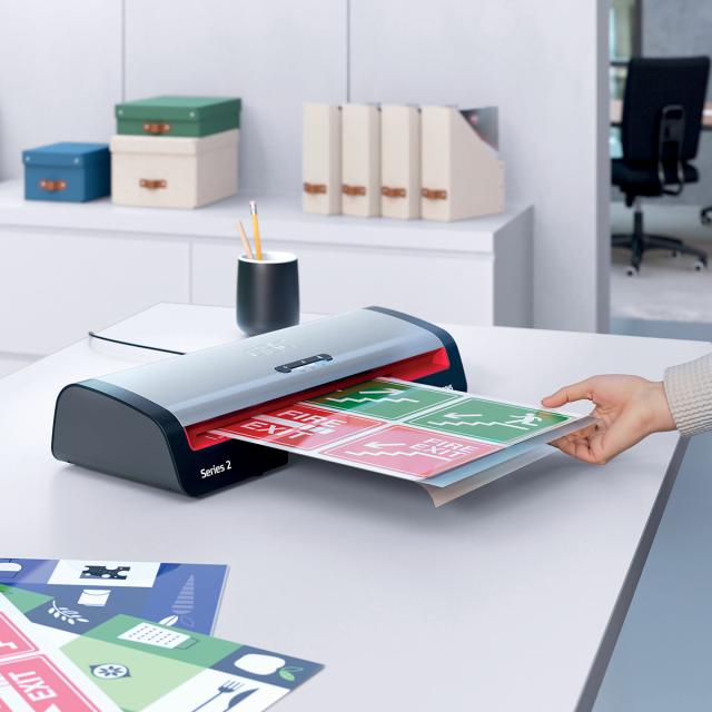 Laminator GBC 250HS Office, A3. kit folii laminare inclus, negru-argintiu