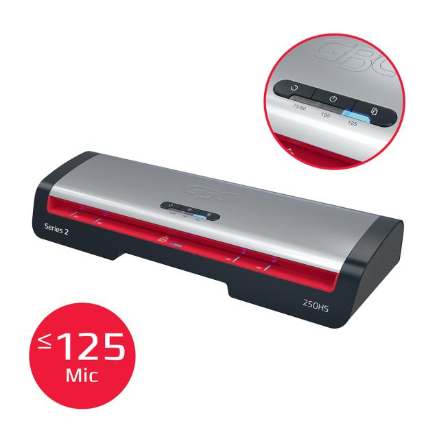 Laminator GBC 250HS Office, A3. kit folii laminare inclus, negru-argintiu