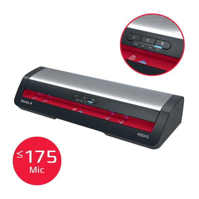 Laminator GBC 480HS Office Pro, A3, kit folii laminare inclus, negru-argintiu