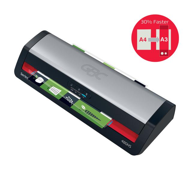 Laminator GBC 480HS Office Pro, A3, kit folii laminare inclus, negru-argintiu