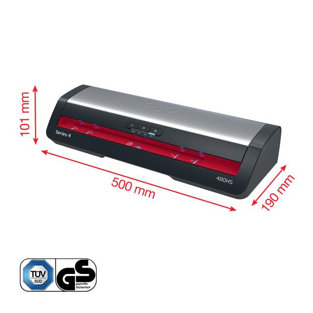 Laminator GBC 480HS Office Pro, A3, kit folii laminare inclus, negru-argintiu