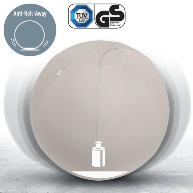 Minge ergonomica Leitz Ergo, pentru sezut sau fitness, cu functie de oprire, 75 cm, gri-pastel