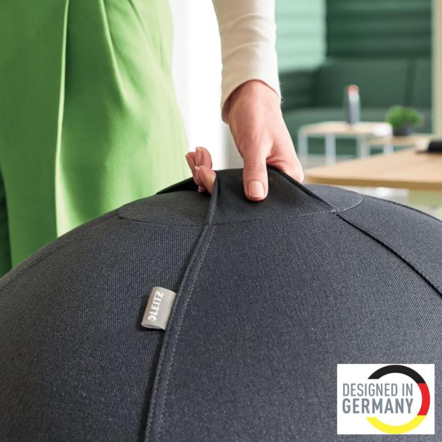 Minge ergonomica Leitz Ergo, pentru sezut sau fitness, cu functie de oprire, 75 cm, gri-carbune