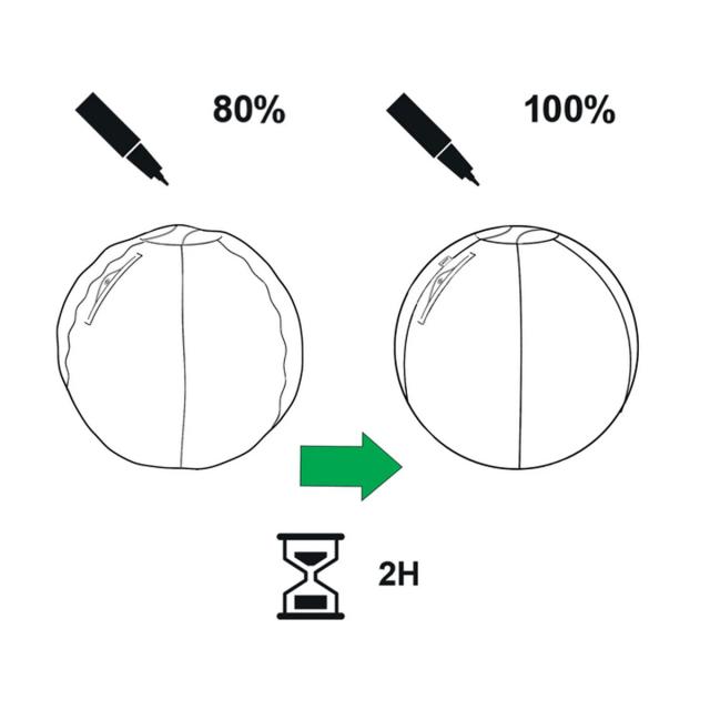 Minge ergonomica Leitz Ergo, pentru sezut sau fitness, cu functie de oprire, 75 cm, gri-carbune