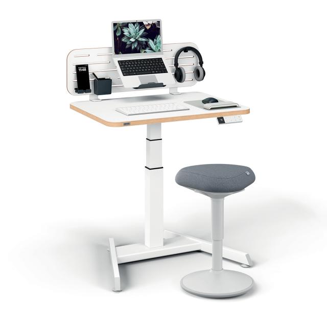 Scaun ergonomic Leitz Ergo, pozitie sezut/ in picioare, inaltime reglabila, gri-pastel