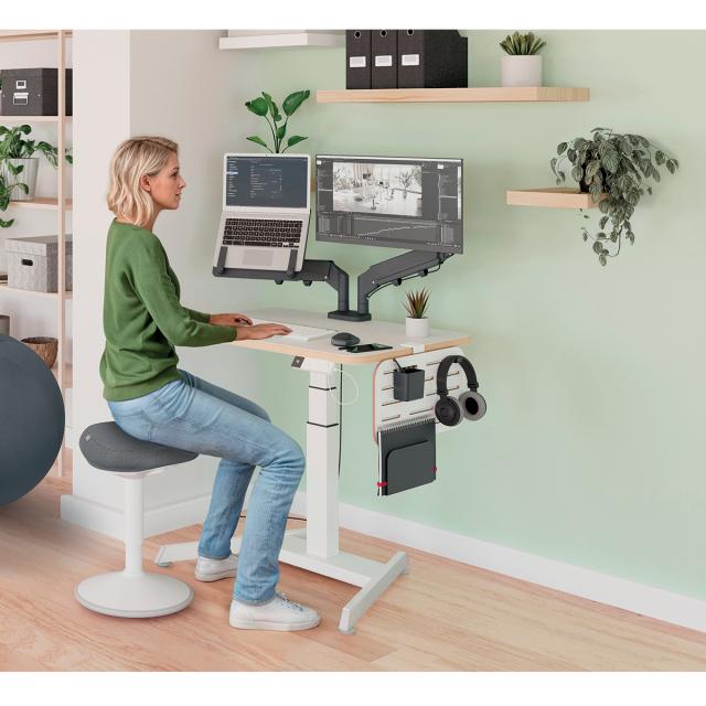 Scaun ergonomic Leitz Ergo, pozitie sezut/ in picioare, inaltime reglabila, gri-pastel