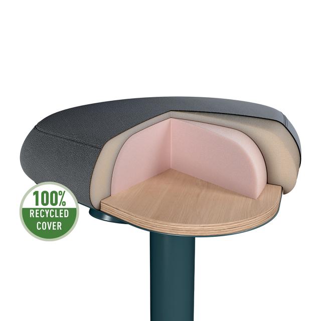 Scaun ergonomic Leitz Ergo, pozitie sezut/ in picioare, inaltime reglabila, gri-carbune