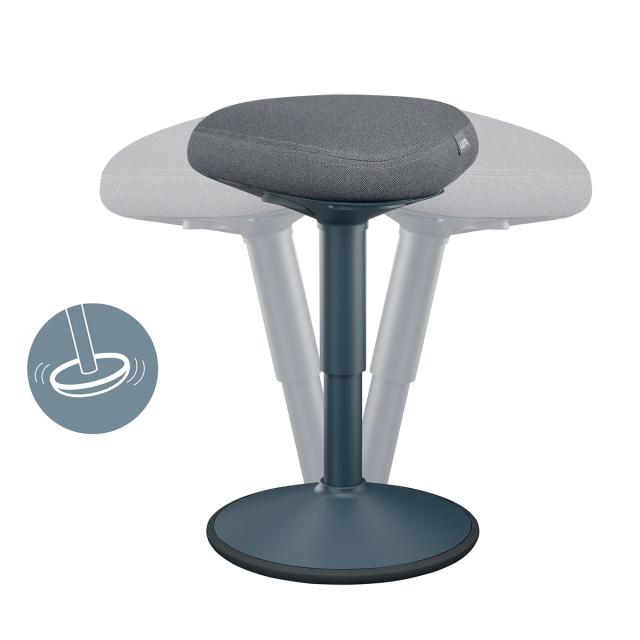 Scaun ergonomic Leitz Ergo, pozitie sezut/ in picioare, inaltime reglabila, gri-carbune